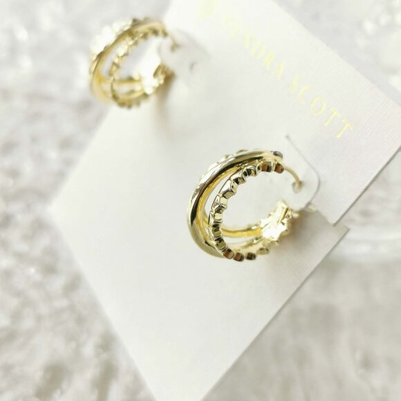 Kendra Scott - Quinn Gold Huggie Earrings - new - Picture 2 of 3